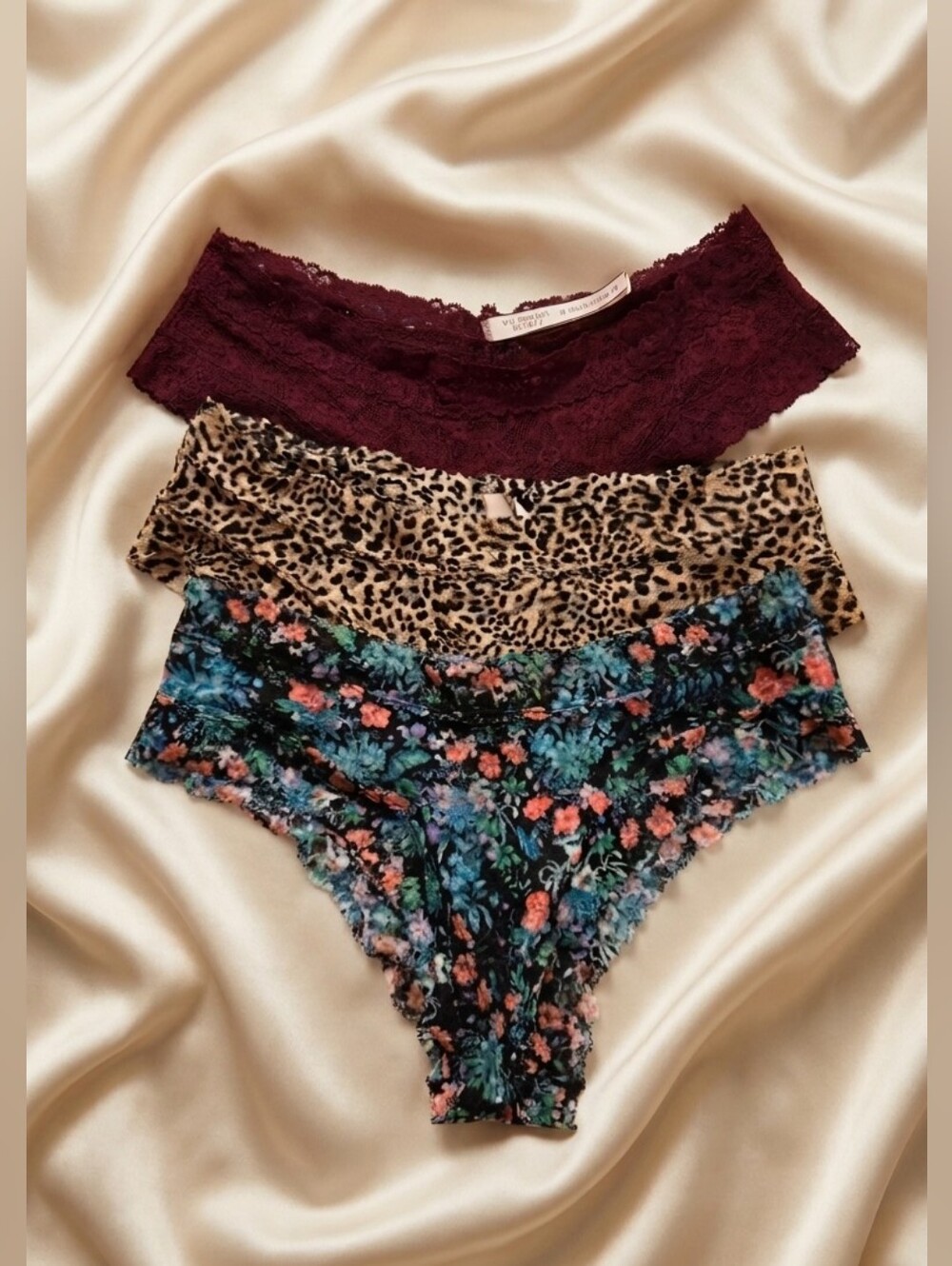 Victoria's Secret Lace Panties, Size Large (Lot of 3)